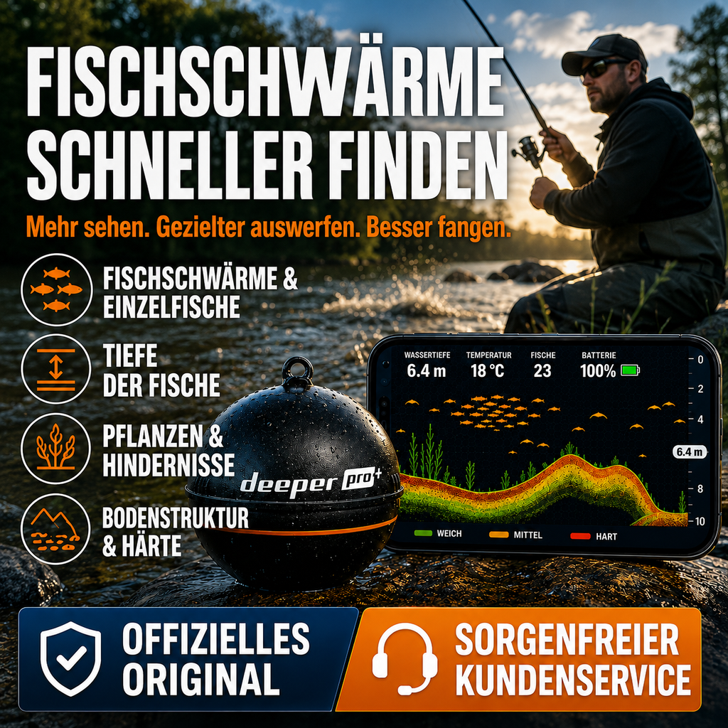 Deeper Smart Sonar PRO+ – Kabelloser Fischfinder mit GPS für präzise Angelplätze