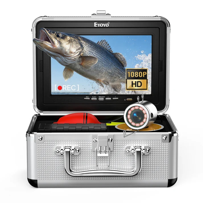 Eyoyo Unterwasser-Angelkamera, 7 Zoll, 1080P DVR, 12 IR-Lichter, IP68-wasserdicht, kältebeständiger Akku – ideal für Eis-, See- und Nachtangeln